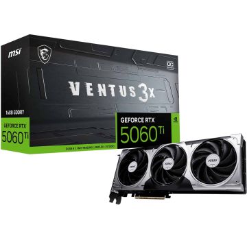 MSI VENTUS GeForce RTX 5060 TI 16G 3X OC NVIDIA 16 GB GDDR7 (V812-072R) thumbnail