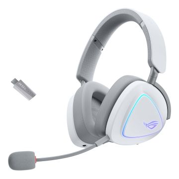 ASUS ROG Delta II Headset Bedraad en draadloos Hoofdband Gamen USB Type-C Bluetooth Wit (90YH03W0-BHUA10) thumbnail