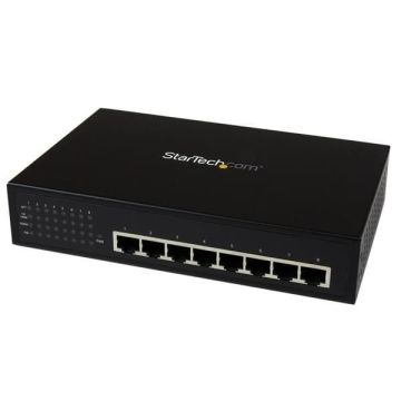 StarTech.com 8-poorts onbeheerde industriële gigabit Power over Ethernet switch 802.3af/at PoE+ switch op de wand monteerbaar (IES81000POE) thumbnail