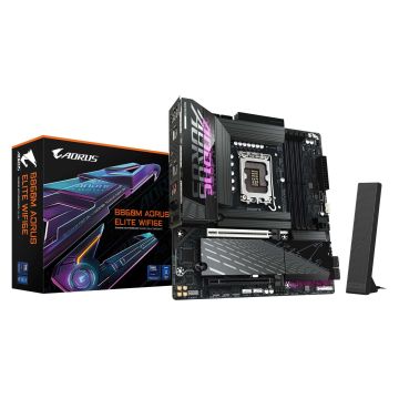 GIGABYTE B860M AORUS ELITE WIFI6E Intel B860 LGA 1851 (Socket V1) micro ATX (B860M A ELITE WF6E) thumbnail