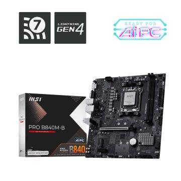 MSI PRO B840M-B moederbord AMD B840 Socket AM5 micro ATX (7E76-002R) thumbnail