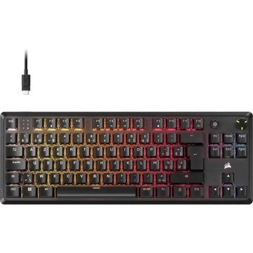 CORSAIR K70 CORE TKL Tenkeyless Mechanical Gaming Keyboard Backlit RGB LED CORSAIR MLX RED Black Black ABS Keycaps (CH-911911E-B (CH-911911E-BE) thumbnail