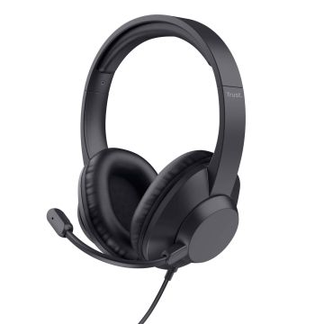 Trust Ayda Max USB Headset - USB headset voor kantoor en calls – Opklapbare microfoon – 40 mm drivers – Zwart (25461) thumbnail