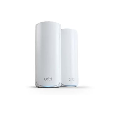 NETGEAR Orbi 770 Serie WiFi 7 Mesh-System 2er-Pack WLAN BE10800 Triband, 5x 2.5G LAN, 1x 2.5G WAN, Abdeckung bis zu 360 m² (PROMO_RBE772-100EUS) thumbnail