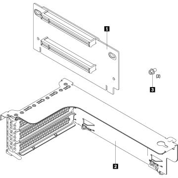 Lenovo ThinkSystem SR550/SR590/SR650 x16/x8 PCIe FH Riser 1 Kit Montageset (7XH7A02678) thumbnail