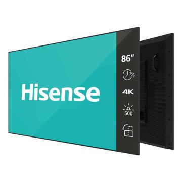 Hisense 86” 4K IPS UHD Digital Signage Display - 24/7 Operation Digitaal A-kaart 2,18 m (86") Wifi 500 cd/m² 4K Ultra HD Zwart Android 11 24/7 (86DM66D) thumbnail