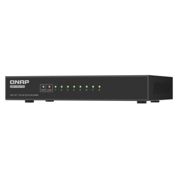 QNAP QSW-1108-8T-R2 netwerk-switch Unmanaged 2.5G Ethernet (100/1000/2500) Desktop Zwart (QSW-1108-8T-R2) thumbnail