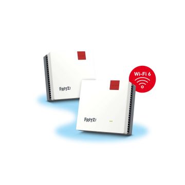 Mesh Set FRITZMESH SET 1600 2-PACK EDITION INTERNATIONAL Dual-band (2.4 GHz / 5 GHz) Wi-Fi 6 (802.11ax) Rood, Wit Intern (20003126) thumbnail