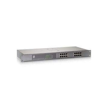 LevelOne FEP-1611 netwerk-switch Unmanaged Fast Ethernet (10/100) Power over Ethernet (PoE) Grijs