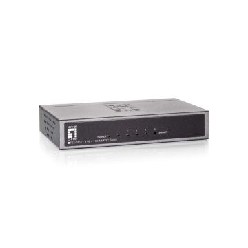 LevelOne FEU-0511 netwerk-switch Fast Ethernet (10/100) Zwart, Grijs (FEU-0511) thumbnail