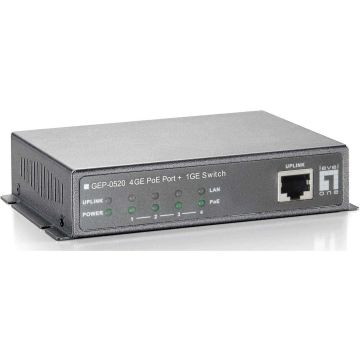 LevelOne PoE Switch  4xGE PoE/1xGE     65W unmanaged Plastik (GEP-0520) thumbnail