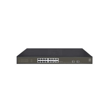 LevelOne GES-2118P netwerk-switch Managed L2 Gigabit Ethernet (10/100/1000) Power over Ethernet (PoE) Zwart (GES-2118P) thumbnail