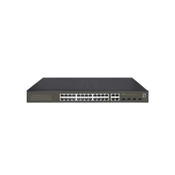 LevelOne GES-2128P netwerk-switch Managed L2 Gigabit Ethernet (10/100/1000) Power over Ethernet (PoE) Zwart (GES-2128P) thumbnail