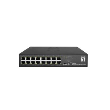 LevelOne GES-2216 netwerk-switch Managed L2 Gigabit Ethernet (10/100/1000) Zwart (GES-2216) thumbnail