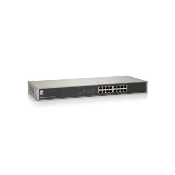 LevelOne GSW-1657 netwerk-switch Unmanaged Gigabit Ethernet (10/100/1000) Zwart, Grijs (GSW-1657) thumbnail