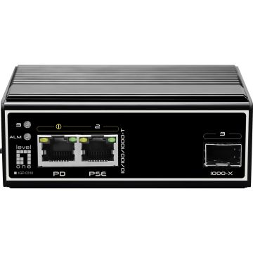 LevelOne IGP-0310 netwerk-switch Gigabit Ethernet (10/100/1000) Power over Ethernet (PoE) Zwart (IGP-0310) thumbnail