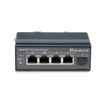 LevelOne IGP-0501 netwerk-switch Gigabit Ethernet (10/100/1000) Power over Ethernet (PoE) Zwart (IGP-0501) thumbnail