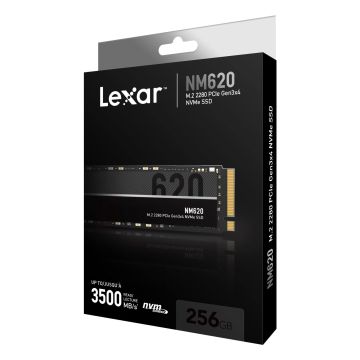 Lexar SSD NM620 256GB High Speed PCIe Gen3 with 4 Lanes M.2 NVMe up to 3500 MB/s readand 1300 MB/s write (LNM620X256G-RNNNG) thumbnail