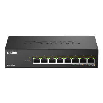 D-Link DMS-108P/E netwerk-switch Unmanaged 2.5G Ethernet (100/1000/2500) Power over Ethernet (PoE) Zwart (DMS-108P/E) thumbnail