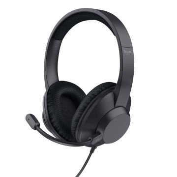 Trust Ayda Max USB-C Headset - USB headset voor kantoor en calls – USB-C en USB-A aansluiting – Opklapbare microfoon – Zwart (25462) thumbnail