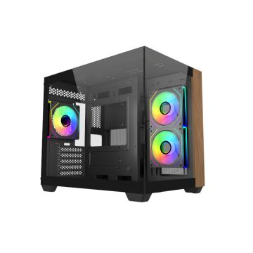Cooler Master Geh Elite 481 Wood Black - Midi/Mini Tower - ATX (E481-KHNN-S00) thumbnail