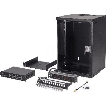 DIGITUS Netzwerk-Set 254 mm (10) - 9HE, 315x300 mm (BxT) sw (DN-49103-SET) thumbnail