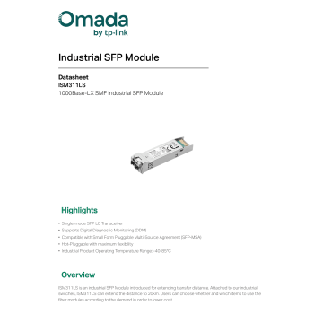 TP-LINK Omada SFP Module SMF Industrial (ISM311LS) (ISM311LS) thumbnail