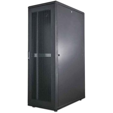 Intellinet 19" serverkast vrijstaand, 42U, 800x1000 mm (breedte x diepte), zwart, bouwpakket (flatpack), max. 1500 kg, meerpuntsdeurslot, 1 slot per zijpaneel, bruikbare diepte 123–773 mm, IP20, staal (713276) thumbnail