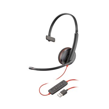 HP Poly Poly Blackwire C3210 zwarte USB-A-headset (bulk) (77R24A6) thumbnail