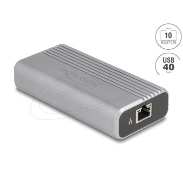 Delock USB 40 Gbps USB Type-C™ Netzwerk Adapter 10 Gigabit LAN 1 x RJ45 (64349) thumbnail