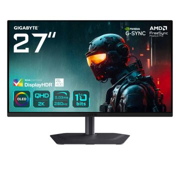 GIGABYTE MO27Q2A computer monitor 68,6 cm (27") 2560 x 1440 Pixels Quad HD QD-OLED Zwart (MO27Q2A) thumbnail