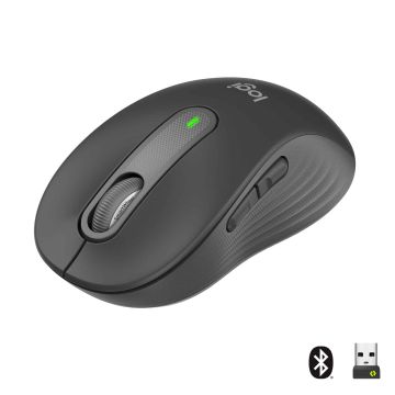 Logitech Signature M650 Draadloze Muis - Voor kleine tot middelgrote handen, 2 jaar batterijduur, stil klikken, aanpasbare zijknoppen, Bluetooth, compatibel met meerdere apparaten - Graphite (910-006253) thumbnail