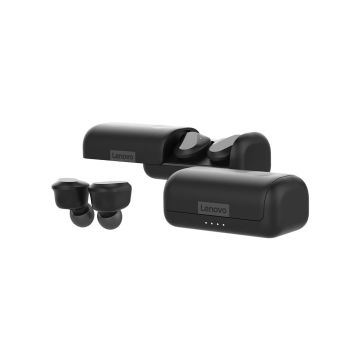Lenovo ZA800000WW hoofdtelefoon/headset Hoofdtelefoons True Wireless Stereo (TWS) In-ear Oproepen/muziek USB Type-C Bluetooth Zwart (ZA800000WW) thumbnail