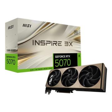MSI GeForce RTX 5070 12G INSPIRE 3X OC NVIDIA 12 GB GDDR7 (GEFORCE RTX 5070 12G INSPIRE 3X OC) thumbnail