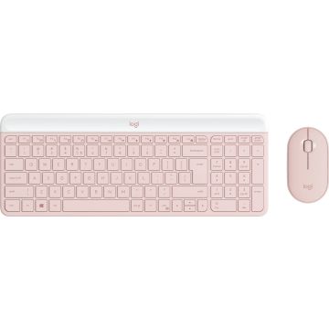 Logitech MK470 Slim Combo toetsenbord Inclusief muis RF Draadloos QWERTY US International Roze (920-011322) thumbnail