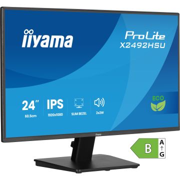 iiyama ProLite X2492HSU-B1 computer monitor 60,5 cm (23.8") 1920 x 1080 Pixels Full HD LED Zwart (X2492HSU-B1) thumbnail