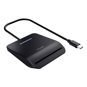 Trust Primo Smartcard Reader - Smartcardlezer – USB en USB-C aansluiting – Compact ontwerp – Zwart (26061) thumbnail