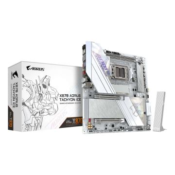 GIGABYTE X870 AORUS TACHYON ICE AMD X870 Socket AM5 Verlengd ATX (X870 A TACHYON ICE) thumbnail