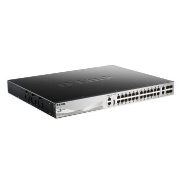 D-Link DGS-3130-30PS Managed L3 Gigabit Ethernet (10/100/1000) Power over Ethernet (PoE) Zwart, Grijs (DGS-3130-30PS/SI) thumbnail