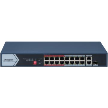 Hikvision DS-3E0318P-E/M(C) 16 Port Fast Ethernet Unmanaged POE Switch (DS-3E0318P-E/M(C)) thumbnail