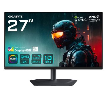GIGABYTE MO27Q2A computer monitor 68,6 cm (27") 2560 x 1440 Pixels Quad HD QD-OLED Zwart (MO27Q2A EK) thumbnail