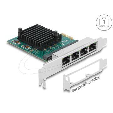 Delock PCI Express x1 Netzwerkkarte Gigabit LAN 4 x RJ45 RTL8111 (89025) thumbnail