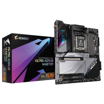 GIGABYTE X670E AORUS MASTER moederbord AMD X670 Socket AM5 ATX (X670E AORUS MASTER) thumbnail