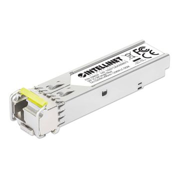 Intellinet Netwerk transceiver Gigabit WDM bi-directionele SFP, 1000Base-BX-D (LC) single-mode, 120 km, BiDi WDM (RX1490/TX1550), MSA-conform, equivalent aan Cisco GLC-BX120-D, 3 jaar garantie (508650) thumbnail