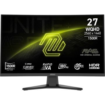 MSI 68,58cm/27 (2560x1440) MSI MAG 275CQF E18 16:9 Curved RapidVA 0,5ms 180Hz 2xHDMI DisplayPort HDR Ready Black (9S6-3CE91H-010) thumbnail