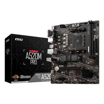 MSI A520M PRO moederbord AMD A520 Socket AM4 micro ATX (7D14-005R) thumbnail