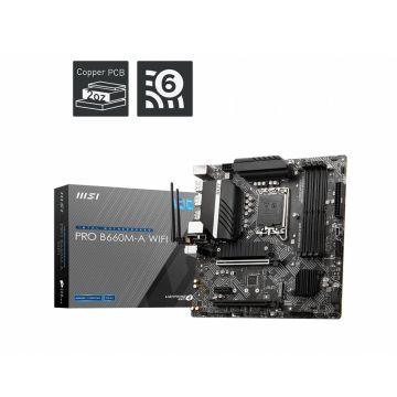 MSI PRO B660M-A WIFI moederbord Intel B660 LGA 1700 micro ATX (7D43-006R) thumbnail