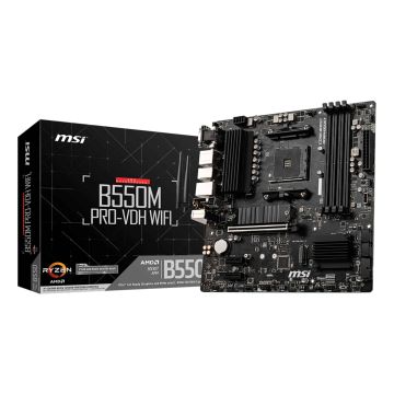MSI B550M PRO-VDH WIFI moederbord AMD B550 Socket AM4 micro ATX (B550M PRO-VDH WIFI) thumbnail