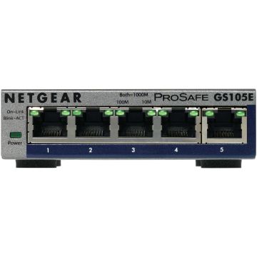 NETGEAR ProSAFE Unmanaged Plus Switch - GS105E - 5 Gigabit Ethernet poorten (GS105E-200PES) thumbnail