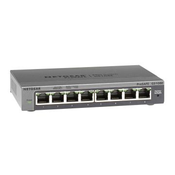 NETGEAR ProSAFE Unmanaged Plus Switch - GS108E - 8 Gigabit Ethernet poorten (GS108E-300PES) thumbnail
